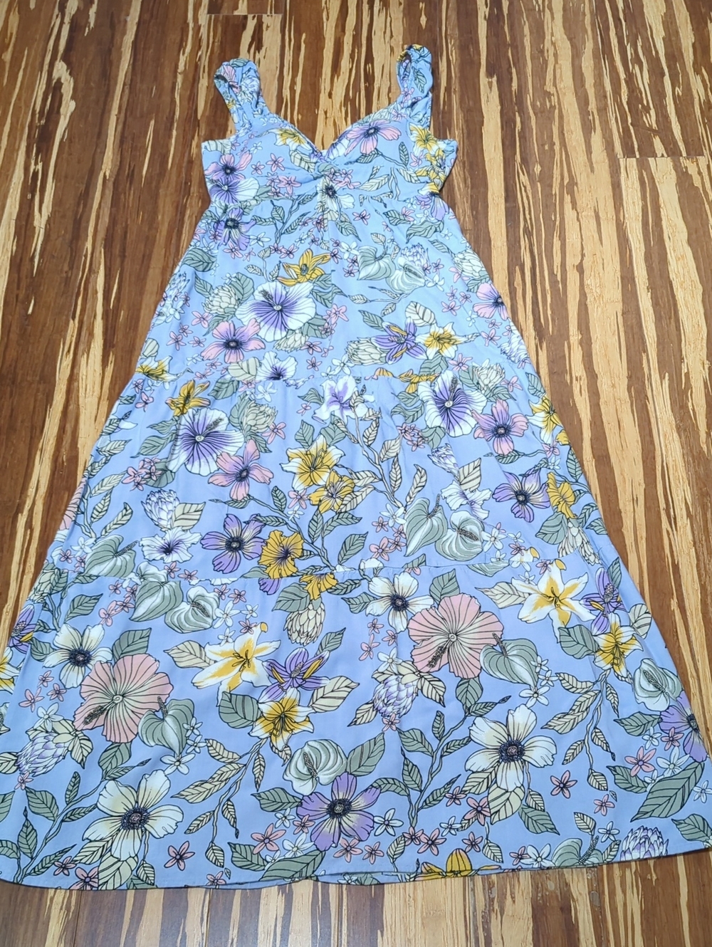 Derek Heart Light Blue Floral Maxi Sundress
